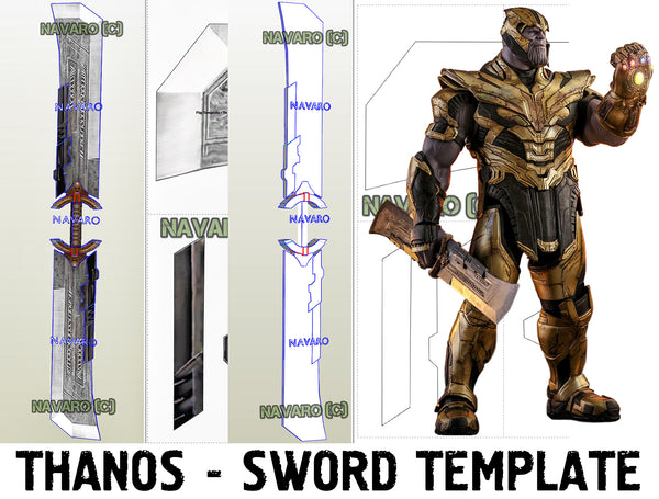 Load image into Gallery viewer, Thanos Gauntlet (Foam Template) - Thanos Gauntlet Pepakura - Printable PDF - Thanos Cosplay + Bonus Thanos Sword Template - Thanos Endgame
