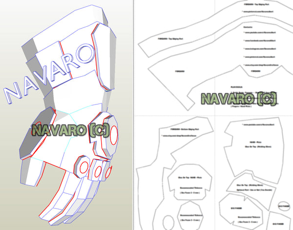 Load image into Gallery viewer, Thanos Gauntlet (Foam Template) - Thanos Gauntlet Pepakura - Printable PDF - Thanos Cosplay + Bonus Thanos Sword Template - Thanos Endgame