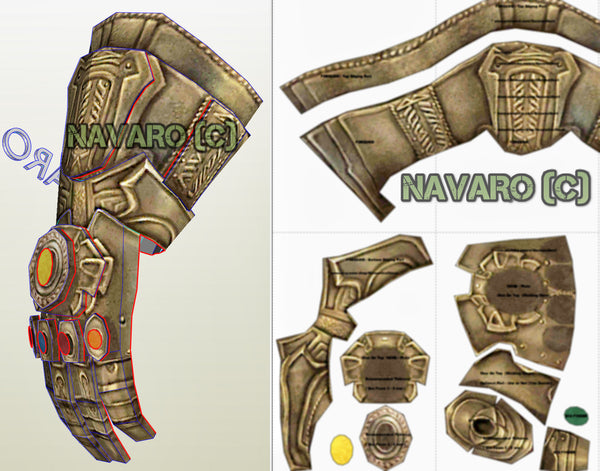 Load image into Gallery viewer, Thanos Gauntlet (Foam Template) - Thanos Gauntlet Pepakura - Printable PDF - Thanos Cosplay + Bonus Thanos Sword Template - Thanos Endgame