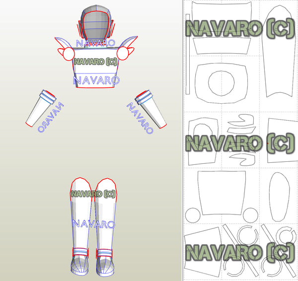 Load image into Gallery viewer, female armor pepakura