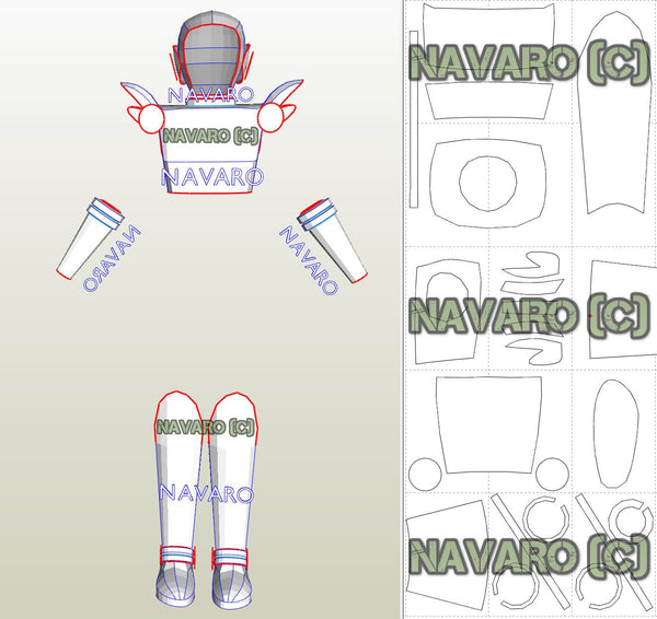 Load image into Gallery viewer, female armor pepakura