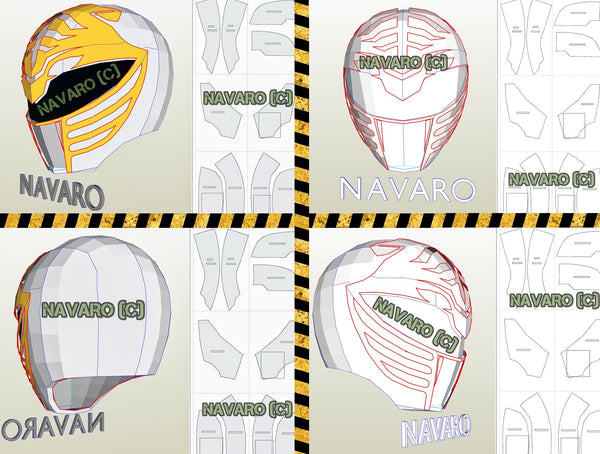 Load image into Gallery viewer, white ranger helmet template
