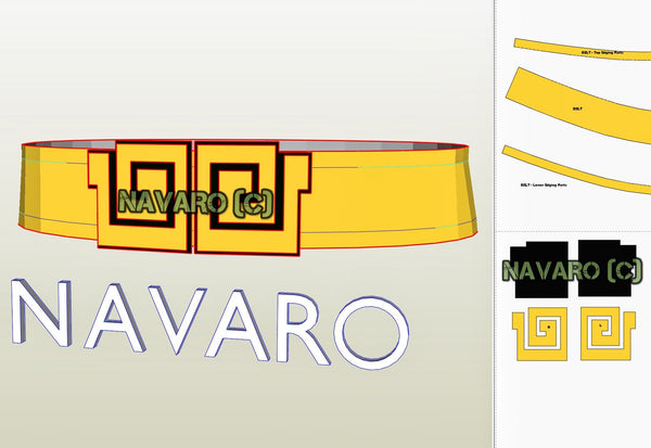 Load image into Gallery viewer, white ranger belt pattern