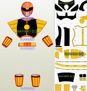 white ranger foam template