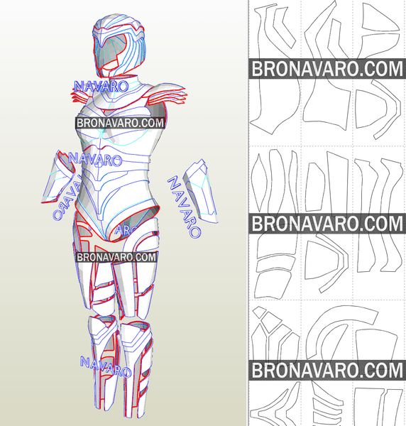 Load image into Gallery viewer, Wonder Woman Cosplay Armor Template