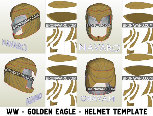 Load image into Gallery viewer, Wonder Woman Golden Eagle Helmet Pepakura
