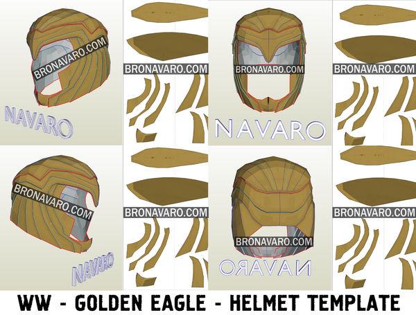 Load image into Gallery viewer, Wonder Woman Golden Eagle Helmet Pepakura