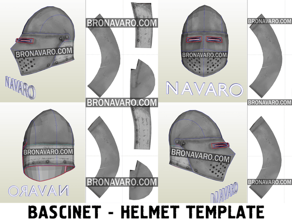 Load image into Gallery viewer, Larp bascinet helmet pepakura template