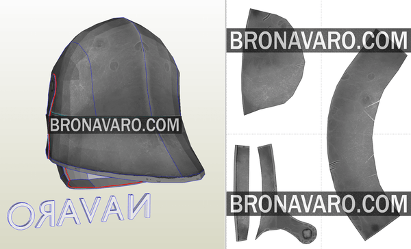 Load image into Gallery viewer, gothic sallet helmet eva foam template