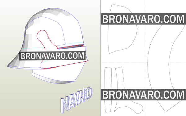 Load image into Gallery viewer, German Gothic Sallet Helmet cosplay template