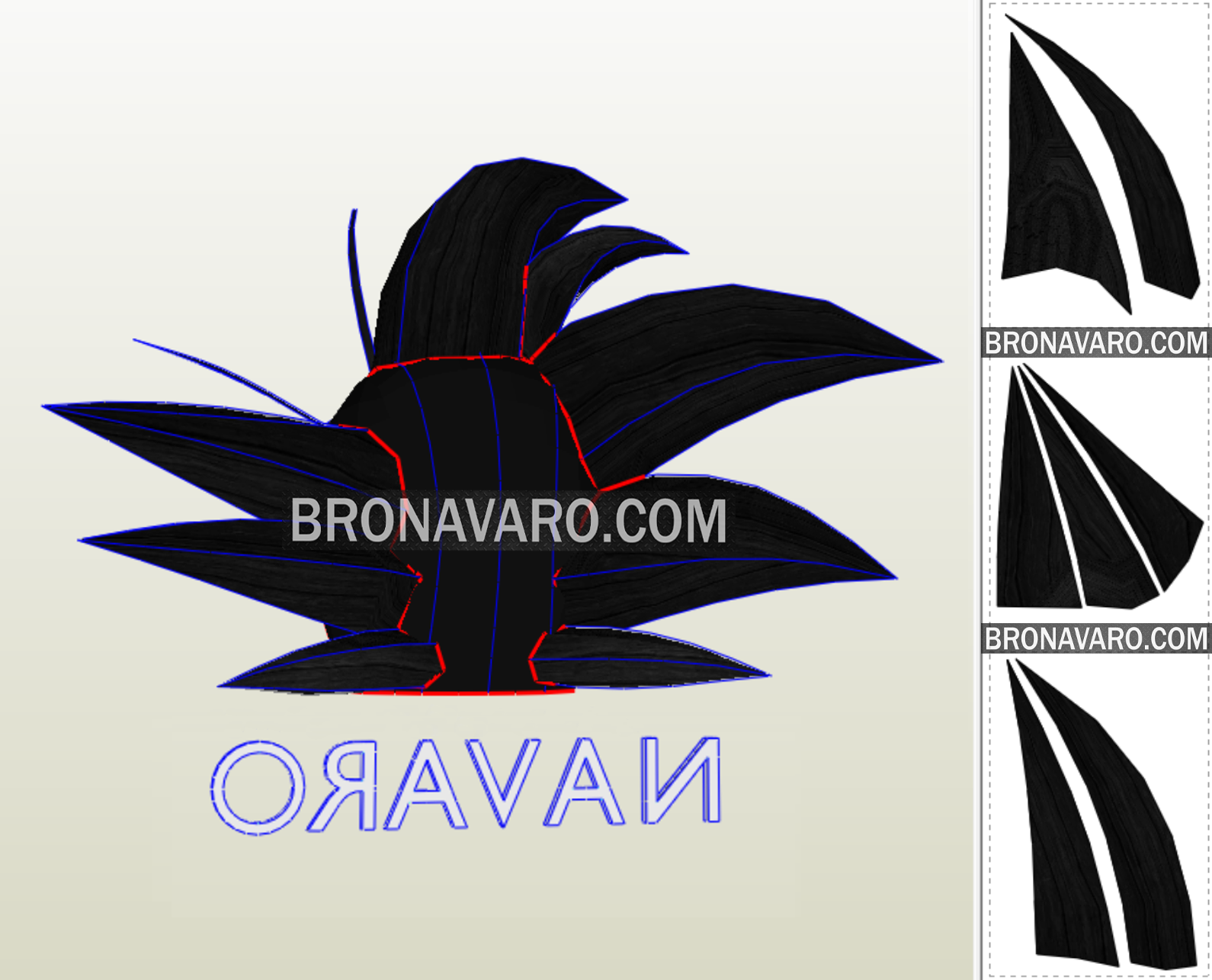 GOKU Hair (Foam Template) - Goku Anime Wig Pepakura Template – NAVARO