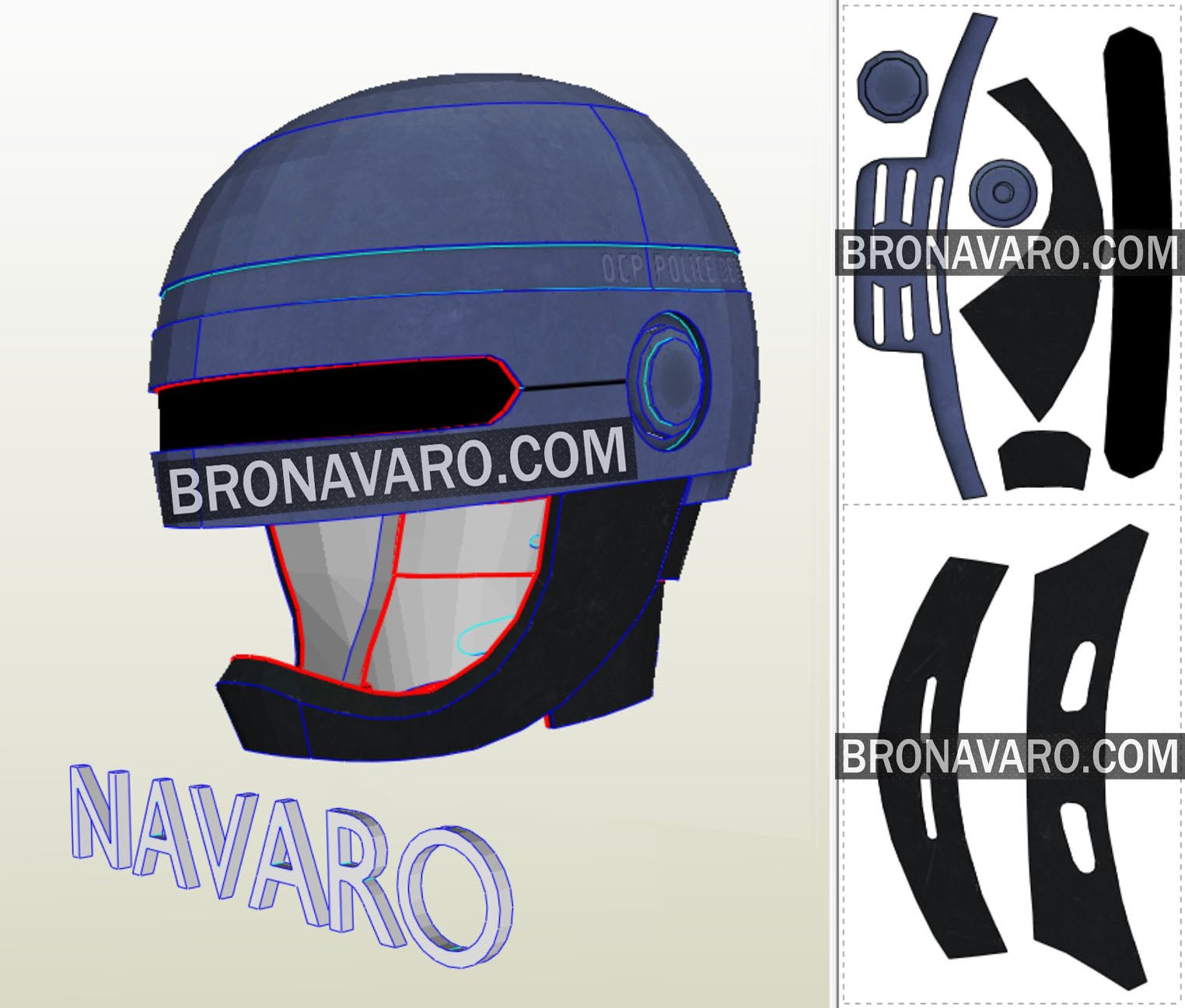 bike helmet foam pattern ROBOCOP Helmet (Female Version)