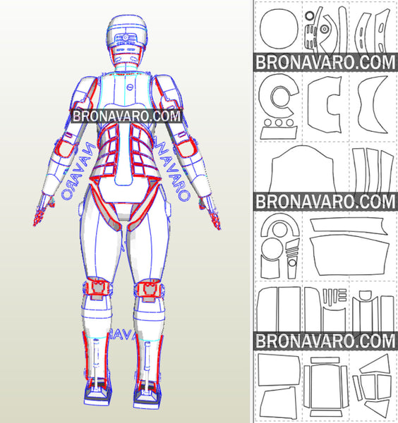 Load image into Gallery viewer, Female Robocop Costume Pepakura PDO
