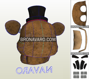 Freddy Fazbear Head Pattern