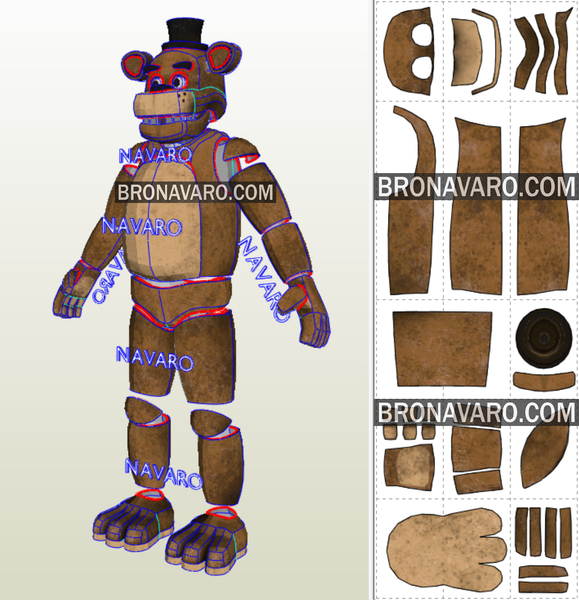 Load image into Gallery viewer, Freddy Fazbear Cosplay Eva Foam Template
