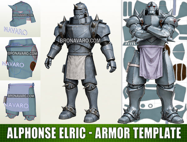 Load image into Gallery viewer, Alphonse Elric Armor Pepakura Eva Foam Templates
