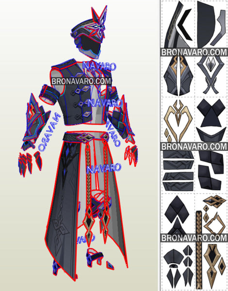 Load image into Gallery viewer, Genshin Impact Capitano Foam Templates
