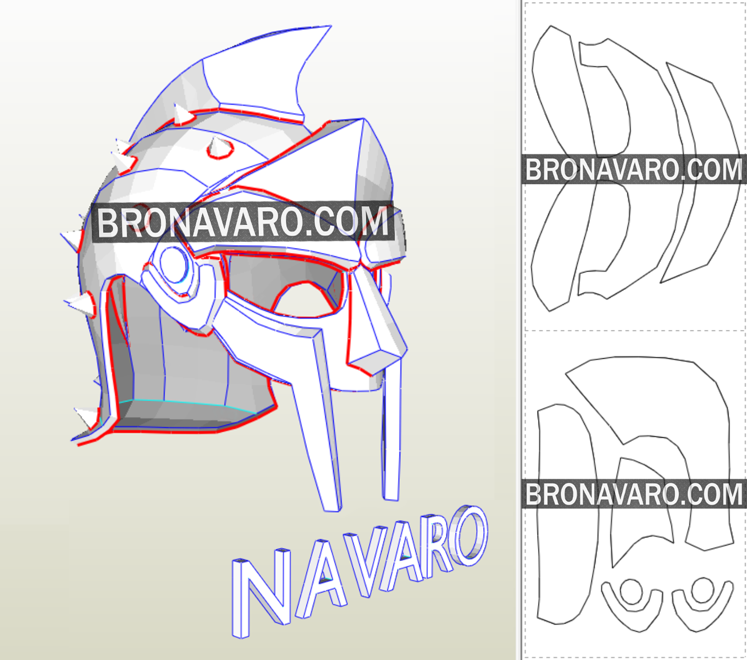 GLADIATOR Helmet (Foam Template) Gladiator Maximus Helmet Template