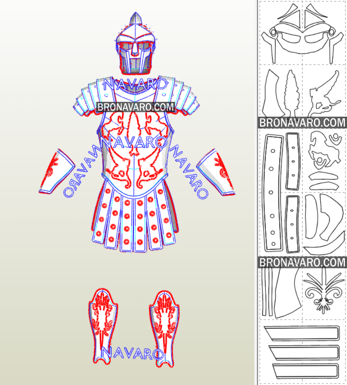 GLADIATOR Armor (Foam Template) - Maximus Armor Pepakura – NAVARO