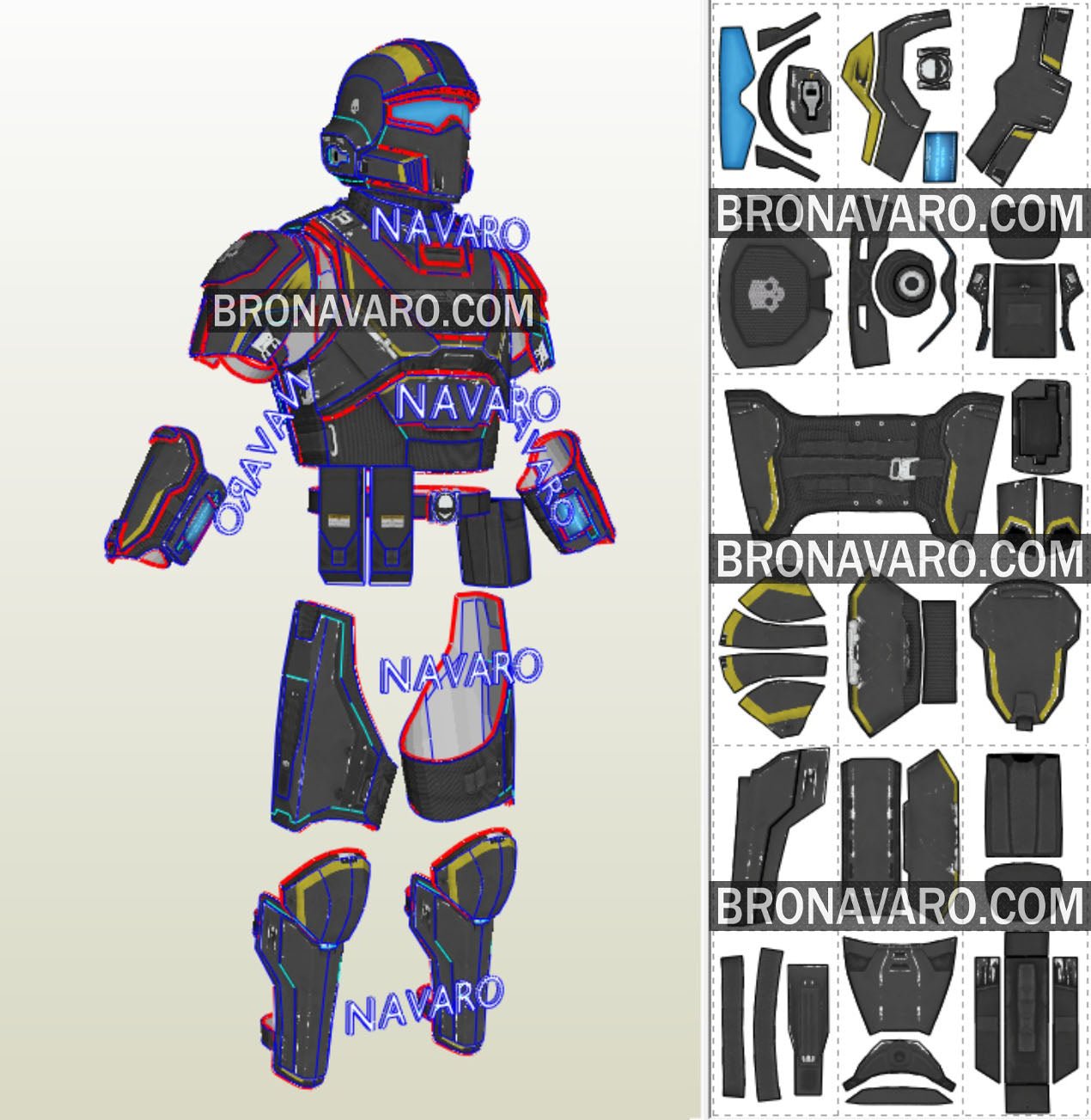 HELLDIVERS Armor Foam Template Helldivers Armor Pepakura NAVARO helldivers-armor-foam-template-helldivers-armor-pepakura-navaro