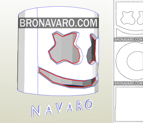 Load image into Gallery viewer, Marshmello Mask Pepakura
