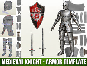 Medieval Knight LARP Armor Eva Foam Templates