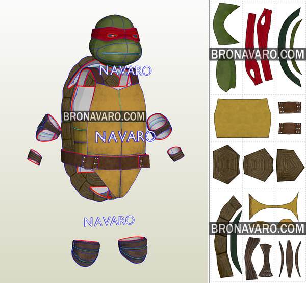 Load image into Gallery viewer, Ninja Turtles Cosplay Printable Template
