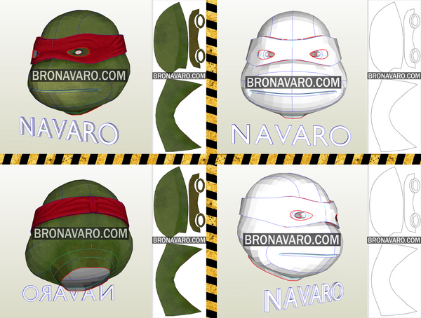 Load image into Gallery viewer, Ninja Turtles Helmet Printable Template
