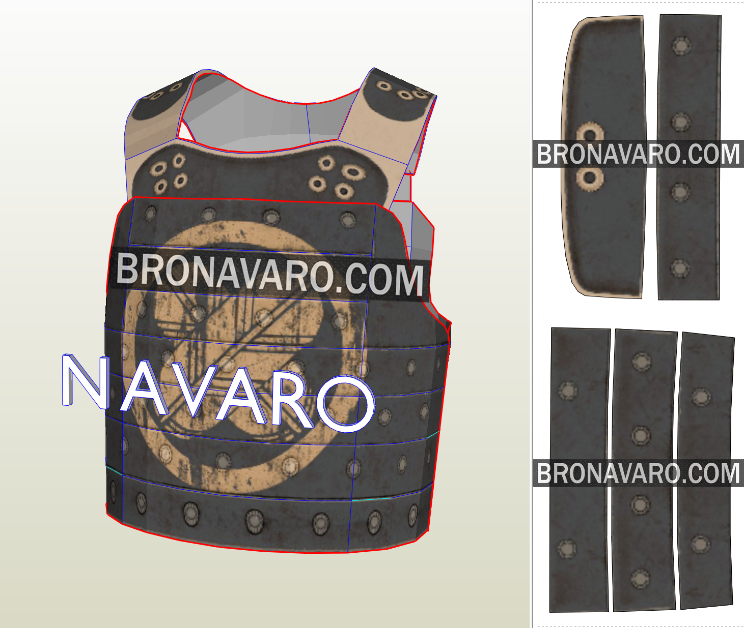 SAMURAI Armor (Foam Template) Samurai Shogun Armor Pepakura NAVARO