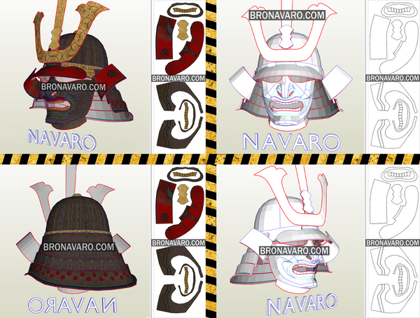Load image into Gallery viewer, Samurai Mask Printable Template

