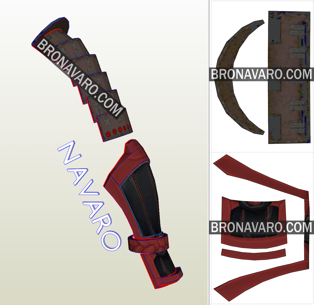SAMURAI Armor (Foam Template) Samurai Shogun Armor Pepakura NAVARO
