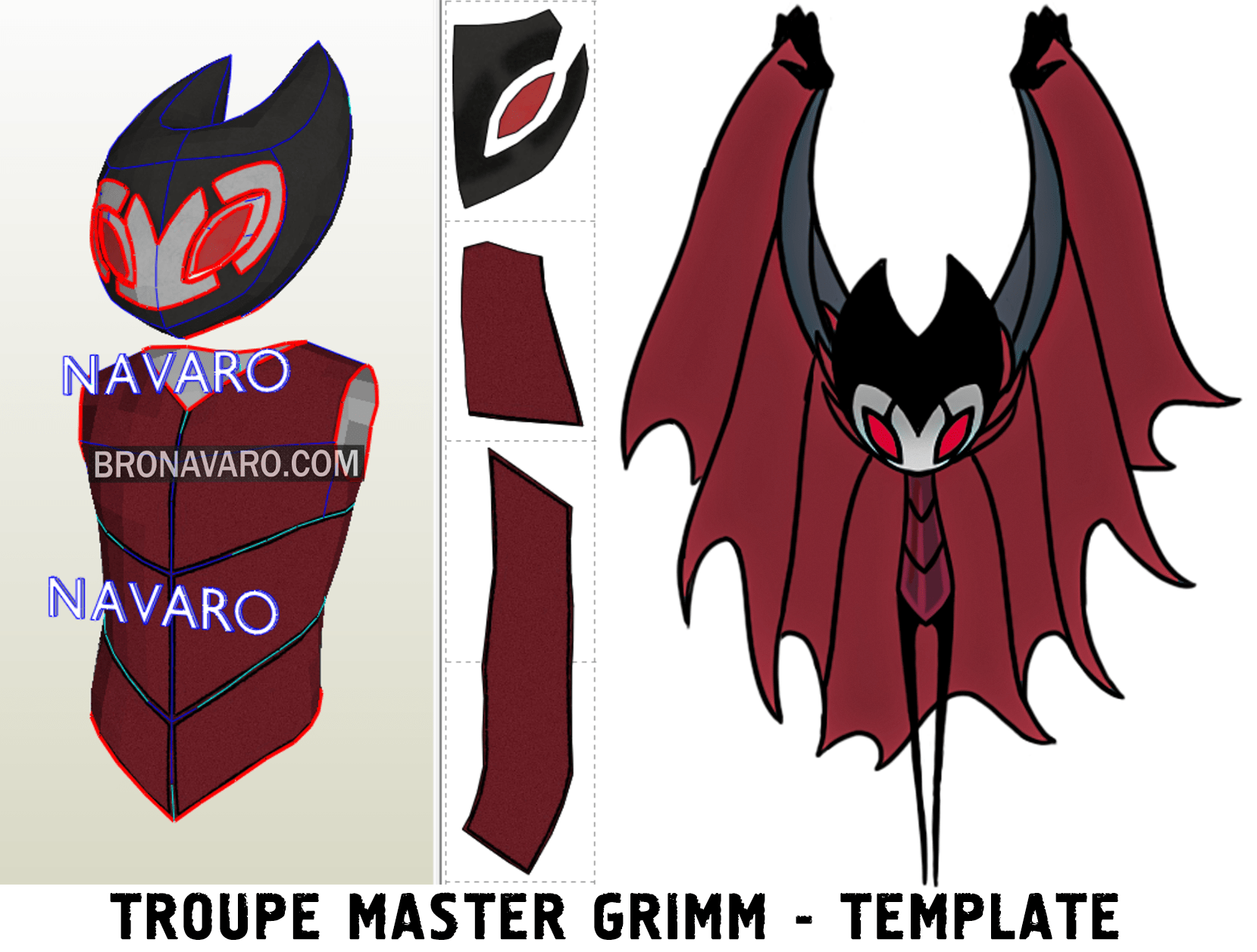 GRIMM Troupe Master Foam Template Hollow Knight GRIMM Cosplay Pattern grimm-troupe-master-foam-template-hollow-knight-grimm-cosplay-pattern