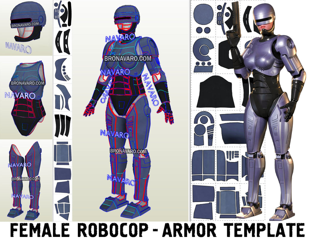 a Woman Robocop Eva Foam Armor