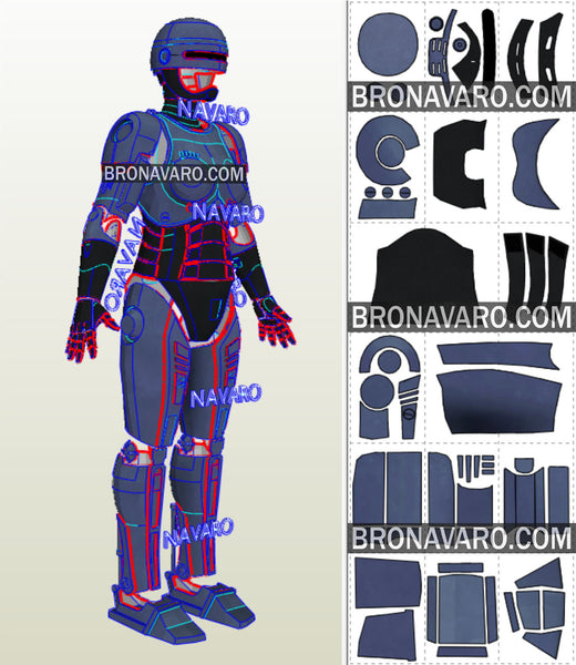 Load image into Gallery viewer, Woman Robocop Armor Cosplay Template
