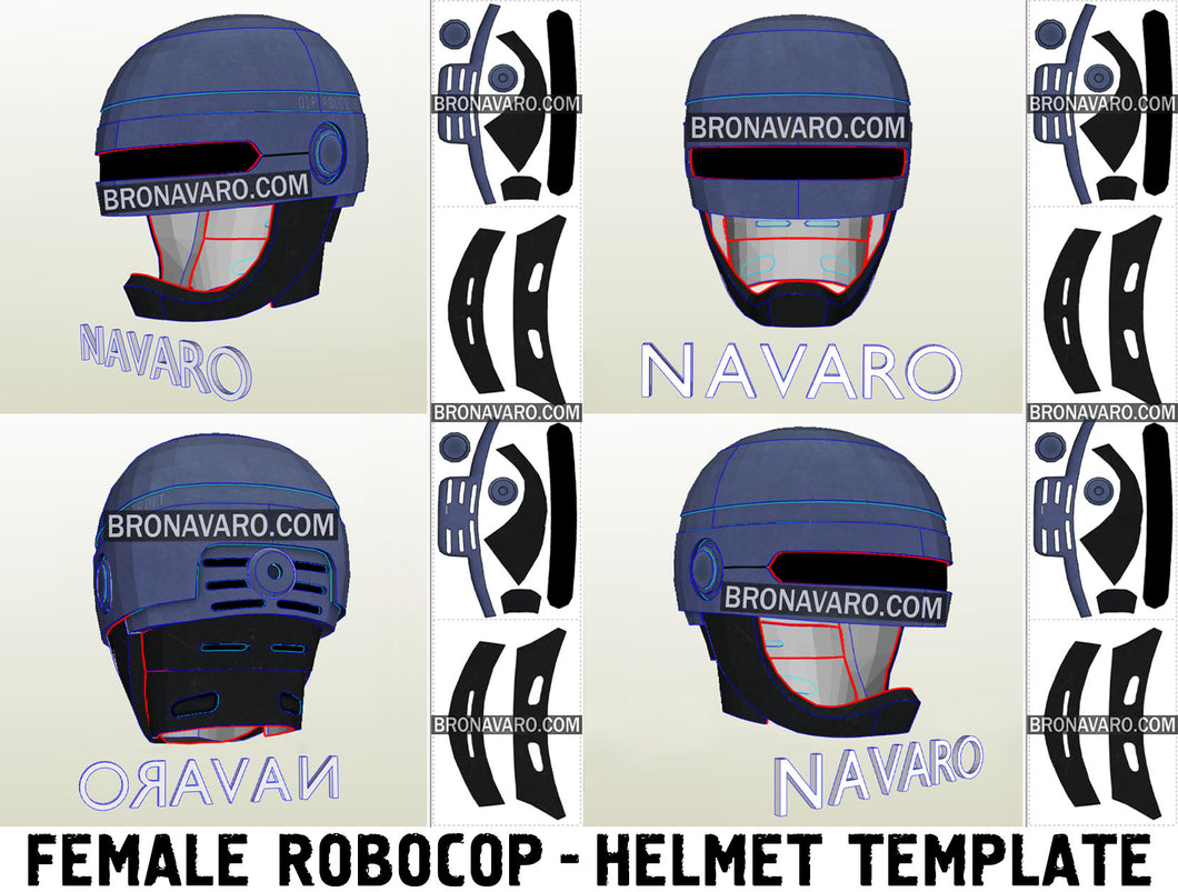 Woman Robocop Female Version Helmet Template