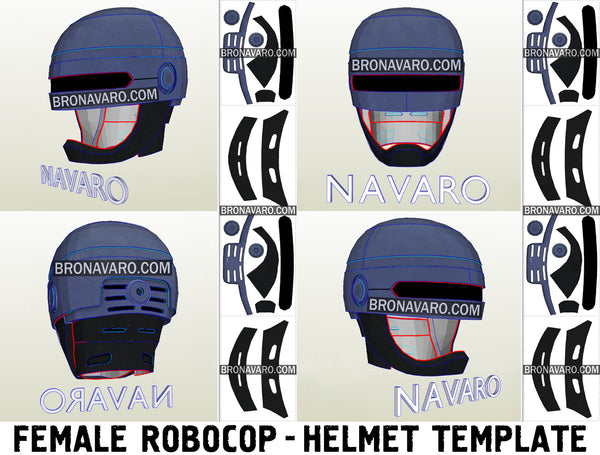 Load image into Gallery viewer, Woman Robocop Female Version Helmet Template
