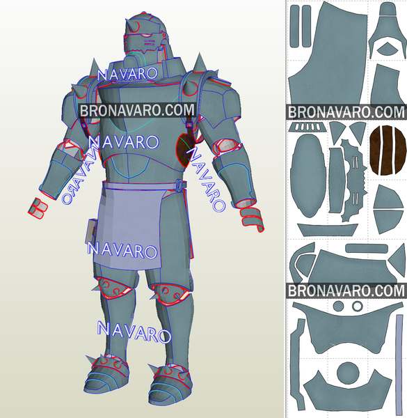 Load image into Gallery viewer,    Alphonse Elric Armor Eva Foam Template
