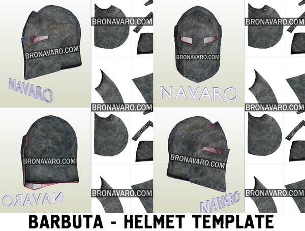 Load image into Gallery viewer, Warden Barbuta helmet pepakura
