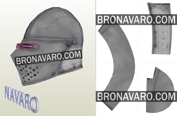 Load image into Gallery viewer, Bascinet helmet template
