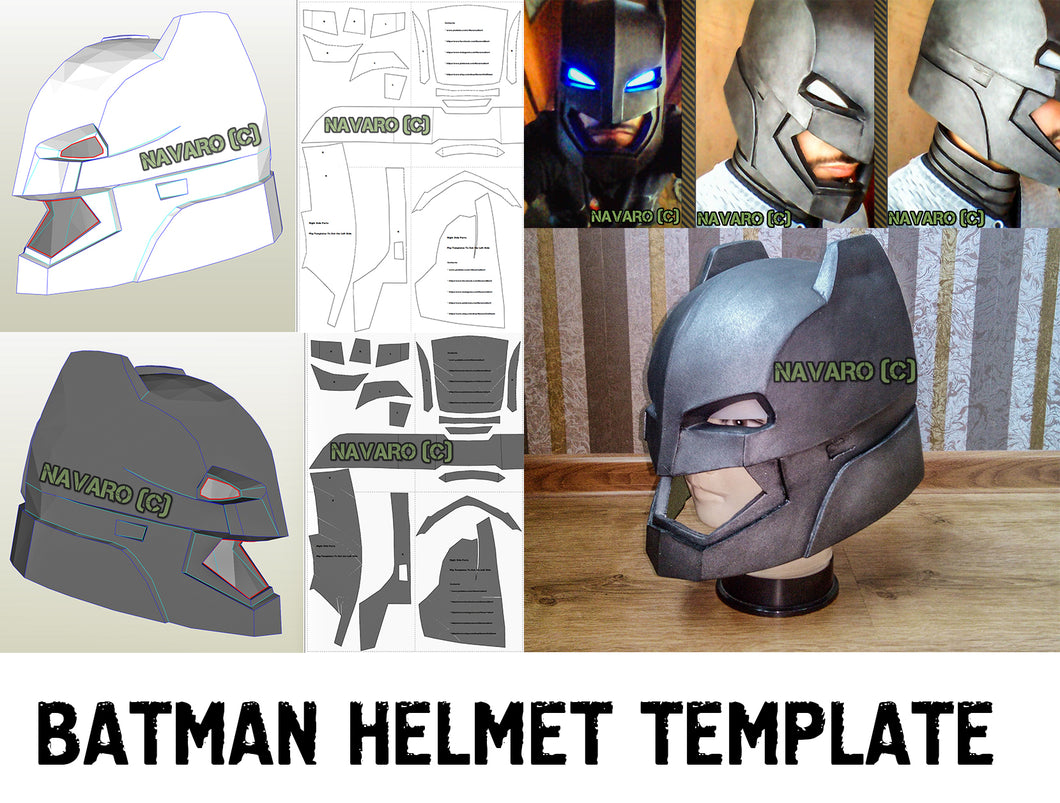 Armored Batman Helmet Foam Template + Neck Pattern | Batman Pepakura – NAVARO armored-batman-helmet-foam-template-neck-pattern-batman-pepakura-navaro