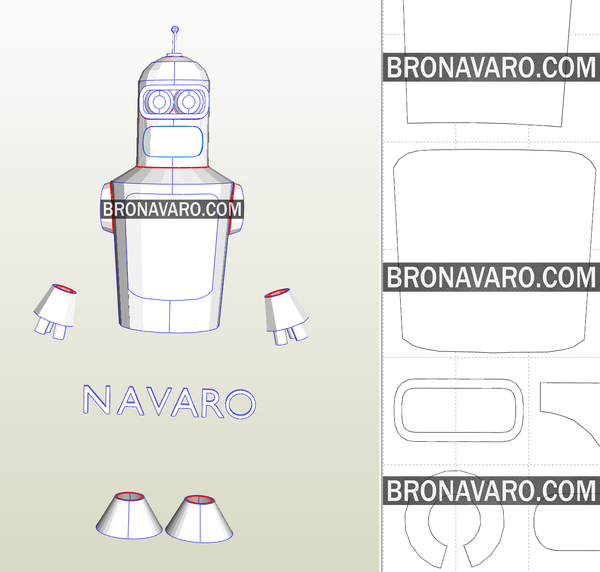 Load image into Gallery viewer, Bender Costume Template
