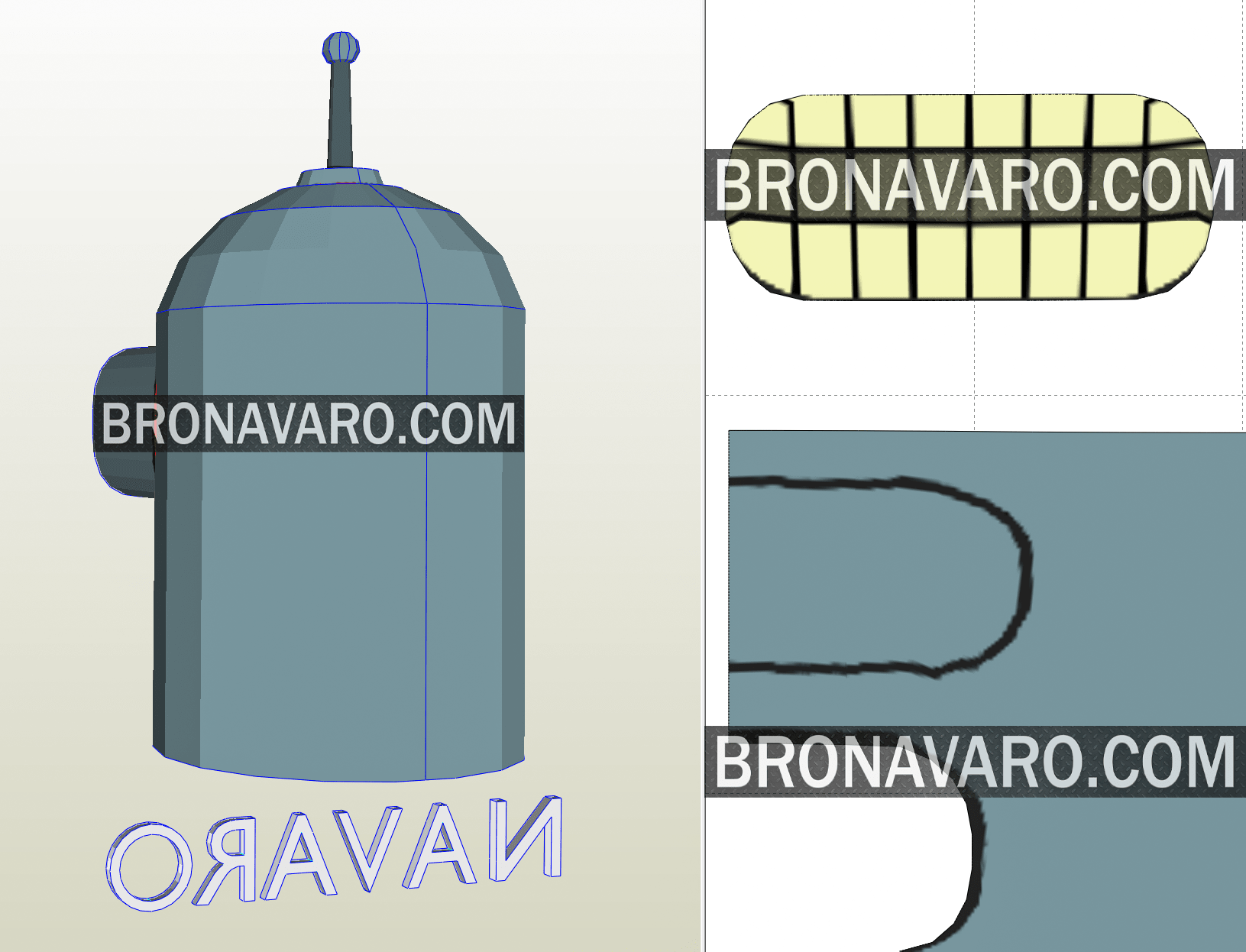 BENDER Costume Template | Bender (Futurama) Armor Pepakura – NAVARO