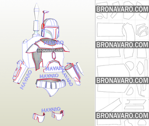 Boba Fett armor printable template