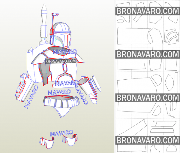 Load image into Gallery viewer, Boba Fett armor printable template
