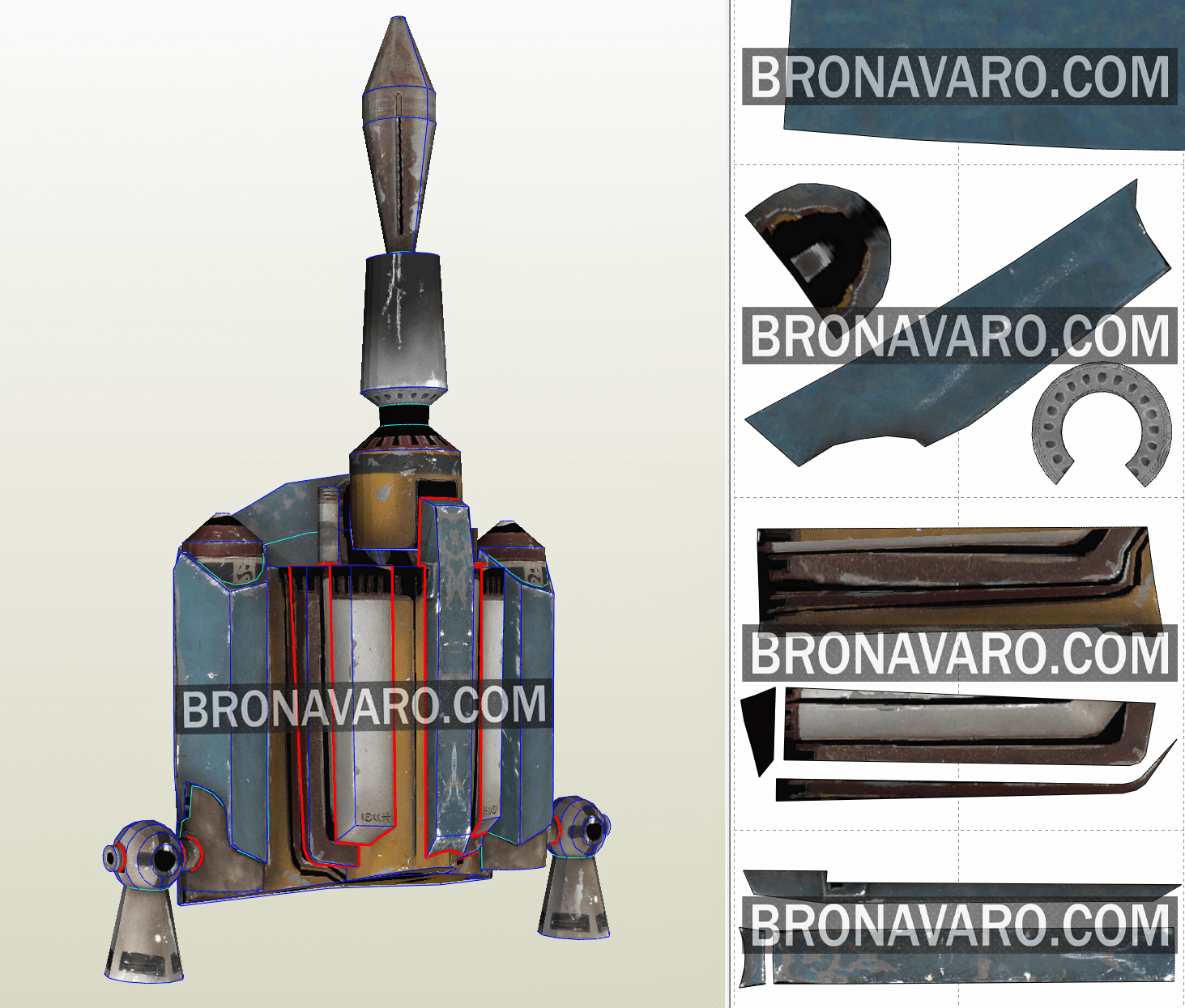 BOBA FETT Armor Template Boba Fett Full Armor Pepakura NAVARO