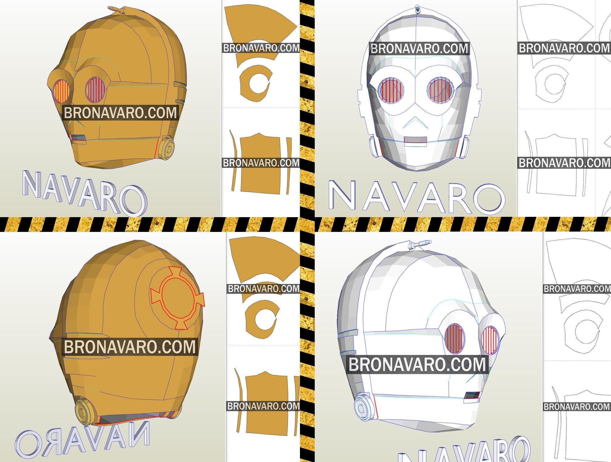 Darth Vader Foam Template - Kylo Ren Helmet Pepakura - Boba Fett Helmet ...