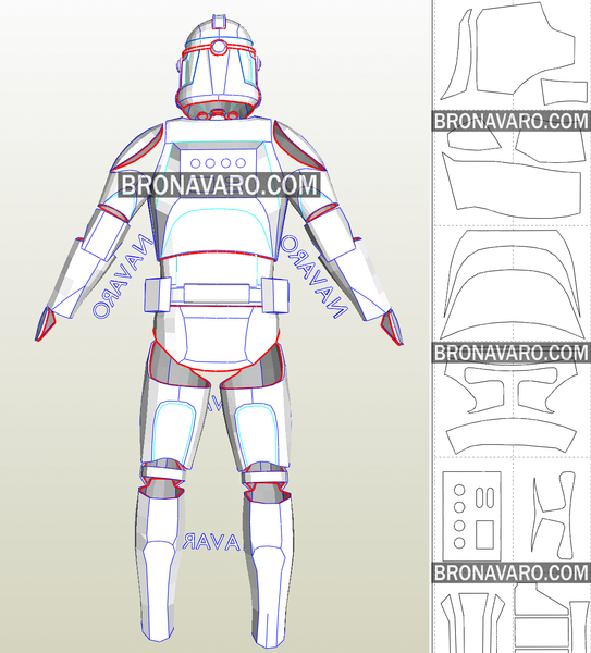 Load image into Gallery viewer, clone trooper armor printable template
