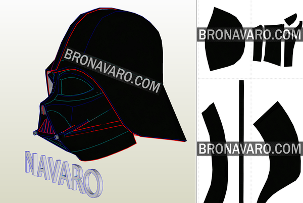 Load image into Gallery viewer, Darth Vader helmet foam template
