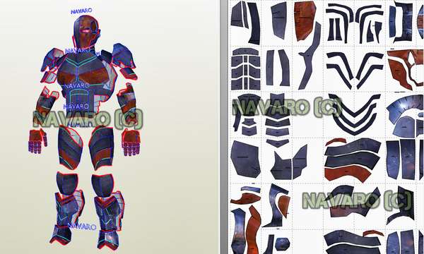 Load image into Gallery viewer, DeathStroke Armor - Printable Template Eva Foam + Sword Template / Pattern -DeathStroke Cosplay - DeathStroke Helmet / Armor - Pepakura
