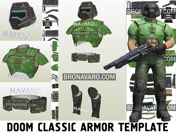 Load image into Gallery viewer, Doomguy Classic Armor Template
